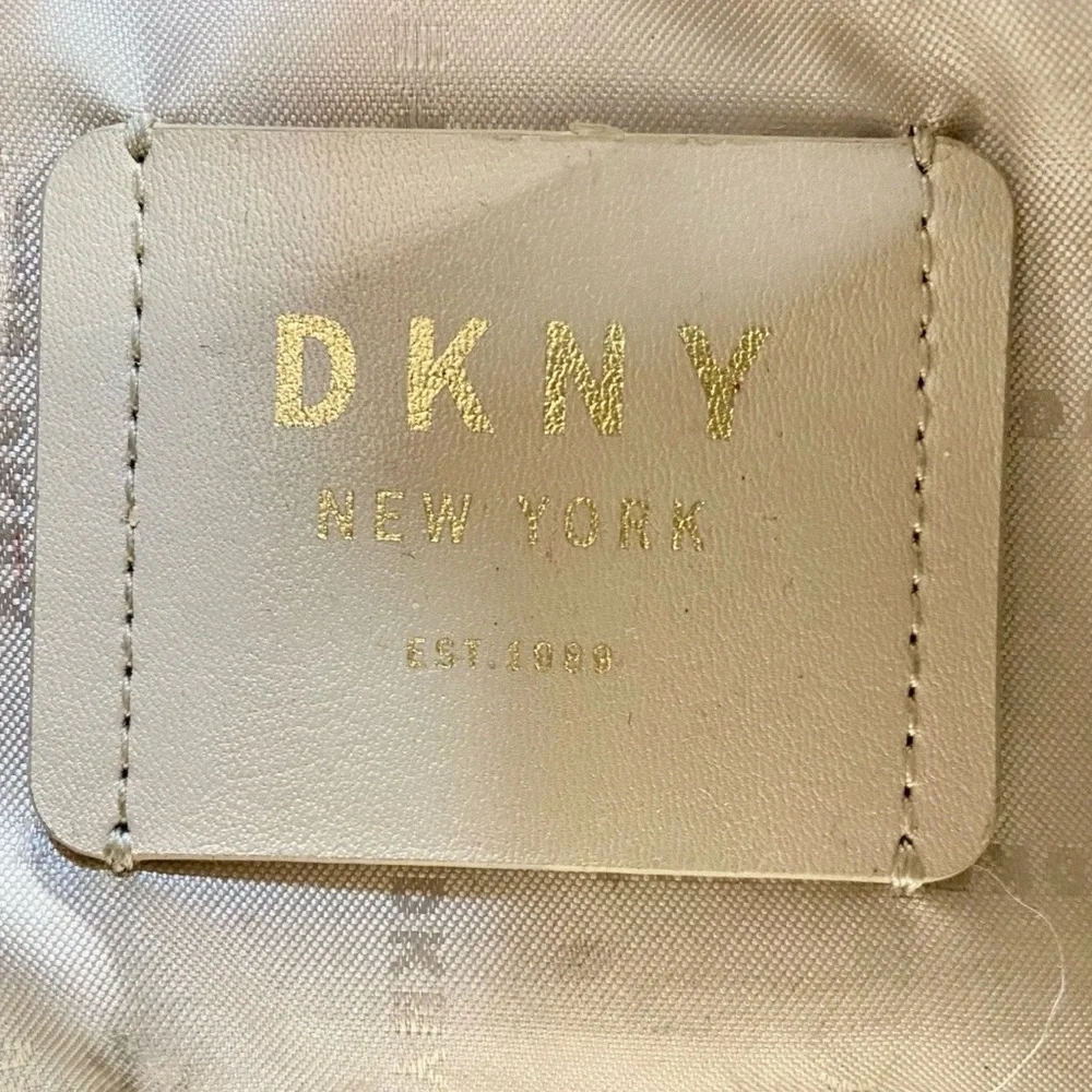 For LIVE show. DKNY Bryant Monogram Canvas Top Handle Purse with chain strap. - Picture 2 of 6